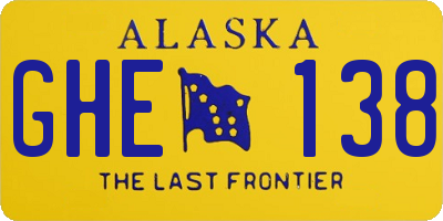 AK license plate GHE138