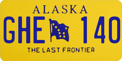 AK license plate GHE140
