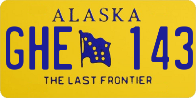AK license plate GHE143