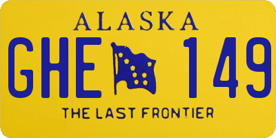 AK license plate GHE149