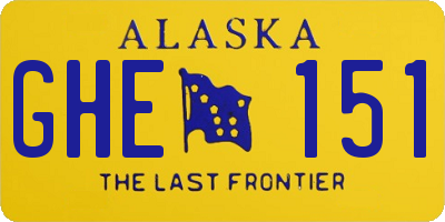 AK license plate GHE151