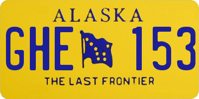 AK license plate GHE153