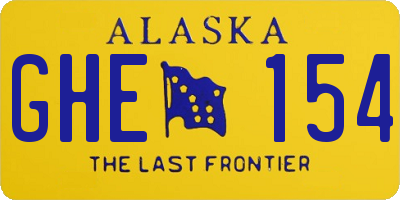 AK license plate GHE154
