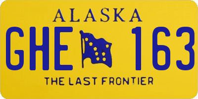 AK license plate GHE163