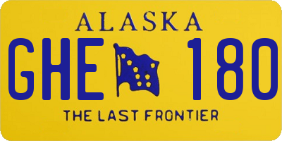 AK license plate GHE180