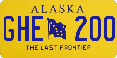 AK license plate GHE200