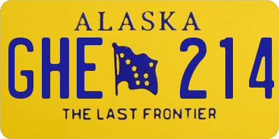 AK license plate GHE214
