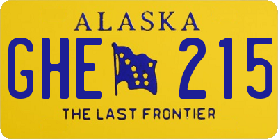 AK license plate GHE215