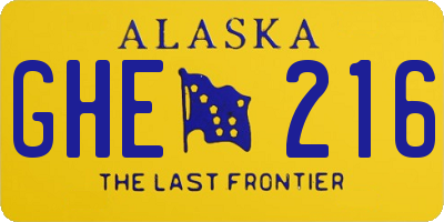 AK license plate GHE216