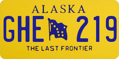 AK license plate GHE219