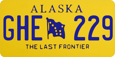 AK license plate GHE229