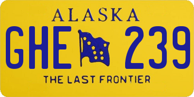 AK license plate GHE239