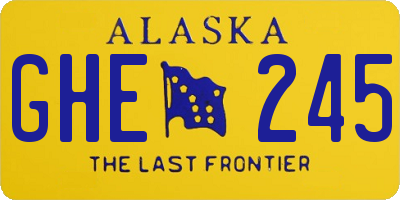 AK license plate GHE245