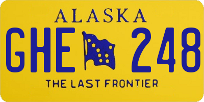 AK license plate GHE248