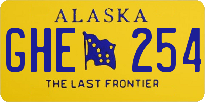 AK license plate GHE254