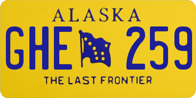 AK license plate GHE259