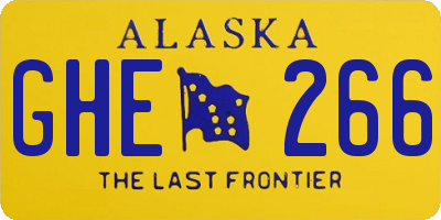 AK license plate GHE266