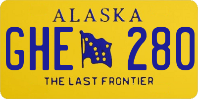 AK license plate GHE280