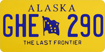 AK license plate GHE290