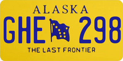 AK license plate GHE298