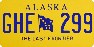 AK license plate GHE299