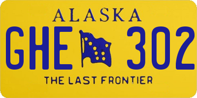 AK license plate GHE302