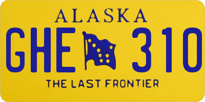 AK license plate GHE310