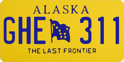 AK license plate GHE311
