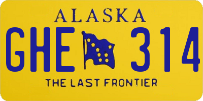 AK license plate GHE314