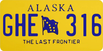 AK license plate GHE316