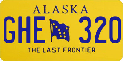 AK license plate GHE320