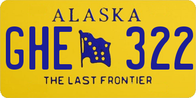 AK license plate GHE322