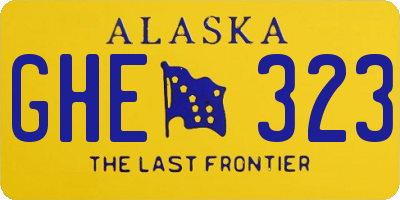AK license plate GHE323