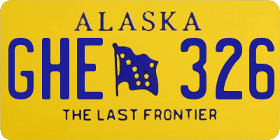 AK license plate GHE326