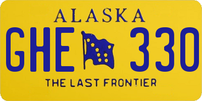 AK license plate GHE330