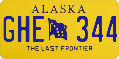 AK license plate GHE344