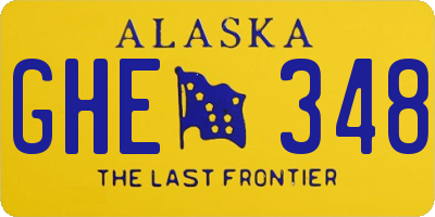AK license plate GHE348