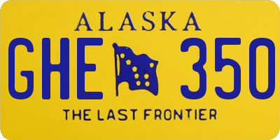 AK license plate GHE350