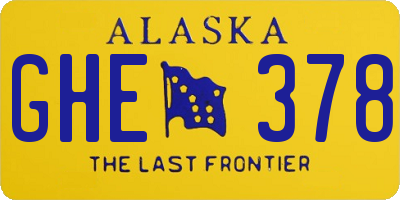 AK license plate GHE378