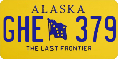 AK license plate GHE379