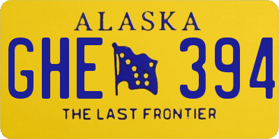 AK license plate GHE394