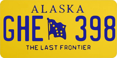AK license plate GHE398