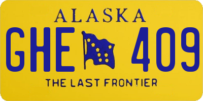 AK license plate GHE409