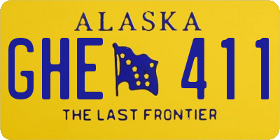 AK license plate GHE411