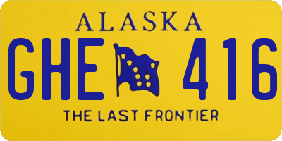 AK license plate GHE416