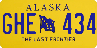 AK license plate GHE434