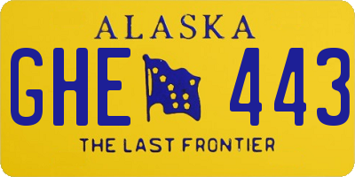 AK license plate GHE443