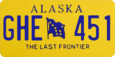 AK license plate GHE451
