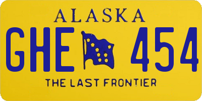 AK license plate GHE454