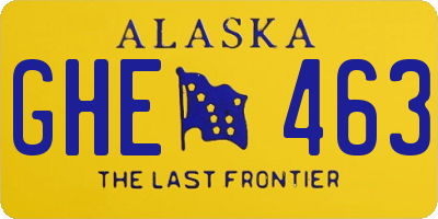 AK license plate GHE463